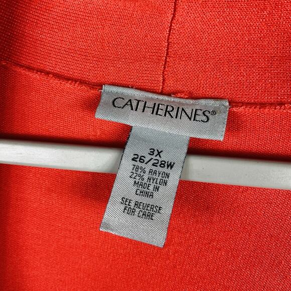 Catherines Size 3X 26 28 Short Sleeve Shrug Cardigan Sweater Coral - Picture 3 of 4